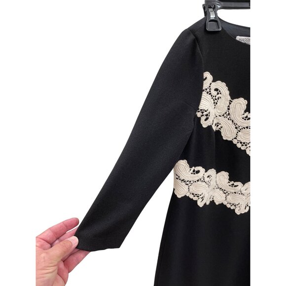 Maggy London womans black seath embroided dress size 4 SKU 8469 - Picture 4 of 16